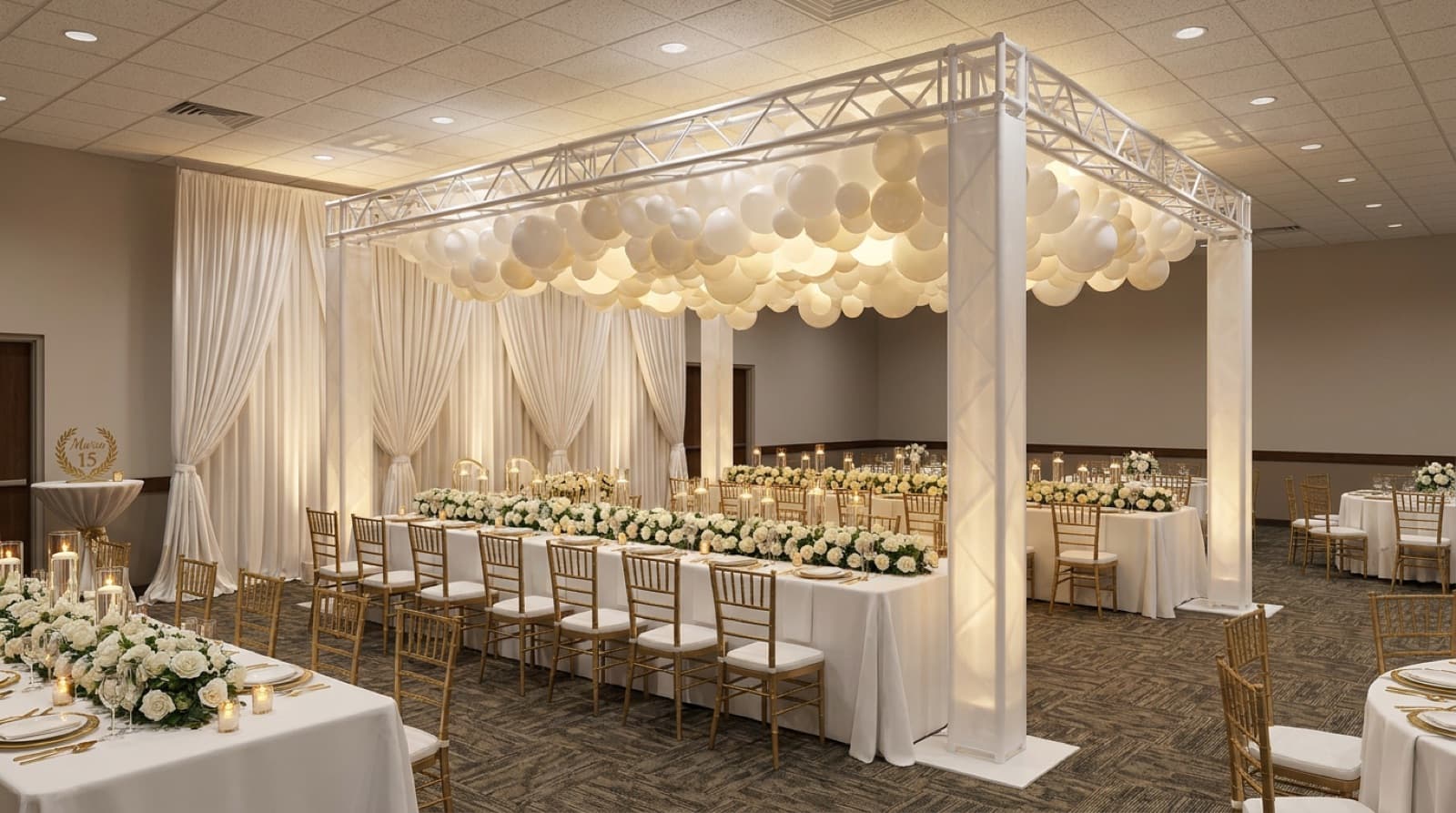 All-white luxe reception